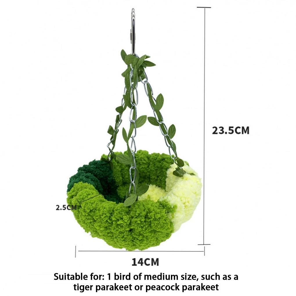 New Winter Warm Bird Nest Green Plush Warm Swing For Parrots Sparrows Hummingbirds Indoor Outdoor Garden Pet Bird Warm House