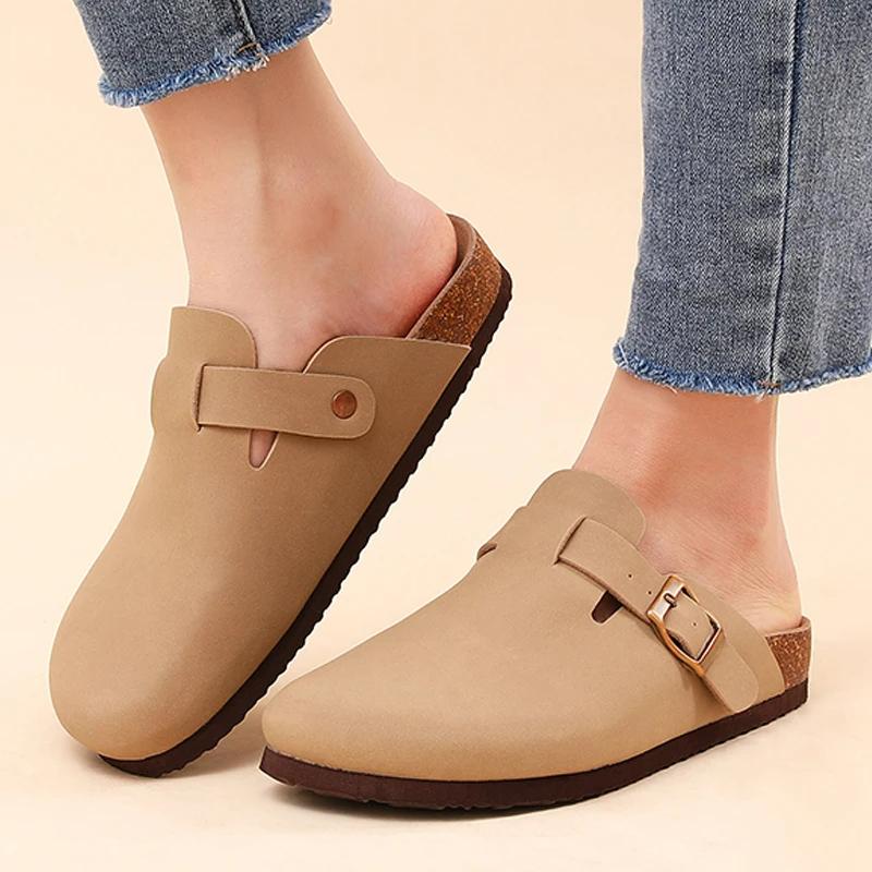 Fashion Crestar Mules Cork Clogs Slippers for Women Fashion High Quality Muller Shoes With Arch Support Soft Footbed Suede Beach Slides