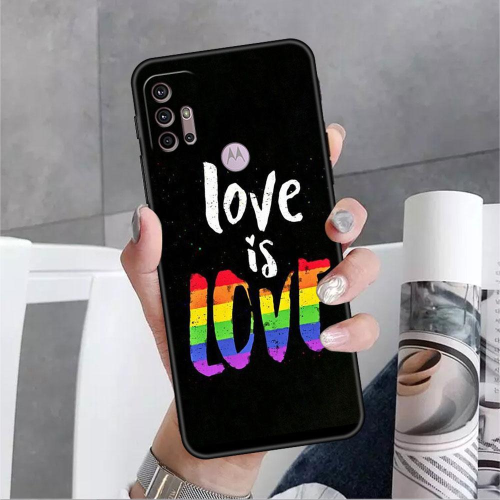 Hülle für Motorola G30 G60 G9 Play One Fusion Plus Edge 20 G8 Power Lite G22 G50 G200 G51 G71 G31 Handyhülle LGBT Schwule Liebe Funda