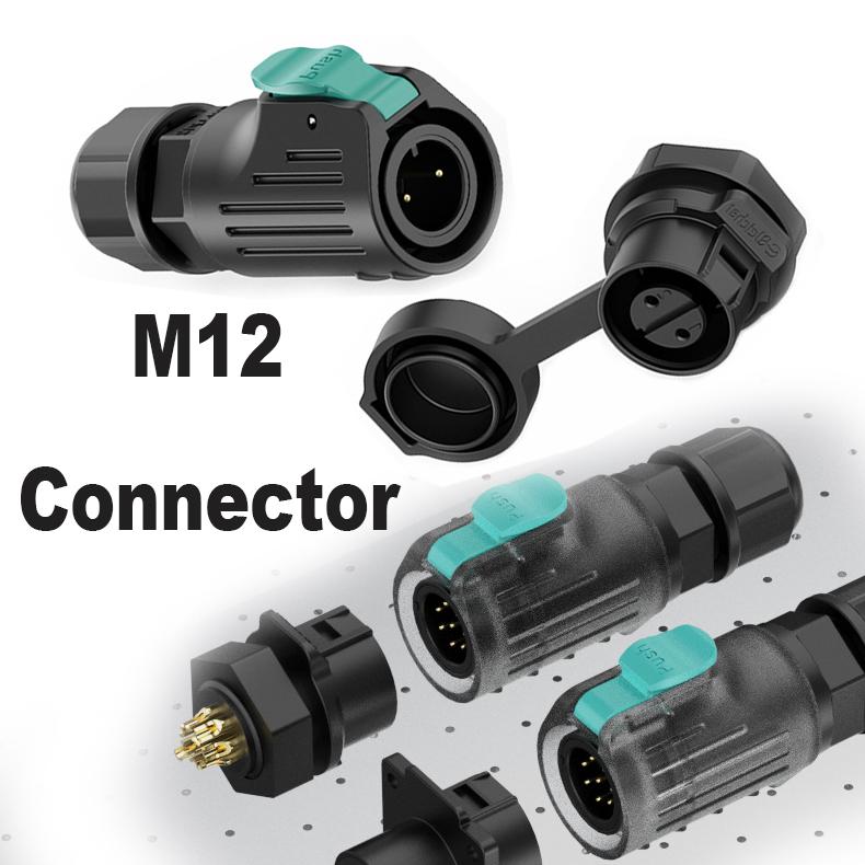 EW-LP12 Industrial Waterproof IP68 2Pin 3Pin 4Pin 5Pin Quick Plugging Aviation M12 Connector 6Pin 7Pin 8Pin Solder Plug Socket