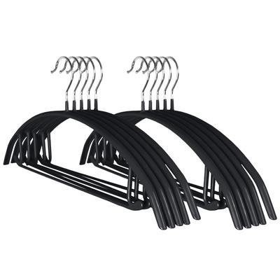 Hangers for Shape Retention Hanger for Laundry and Suit Set of 10 [Expo Brand] Arched, Non-Slip [One Storage] Multi-Function Hangers, Black,