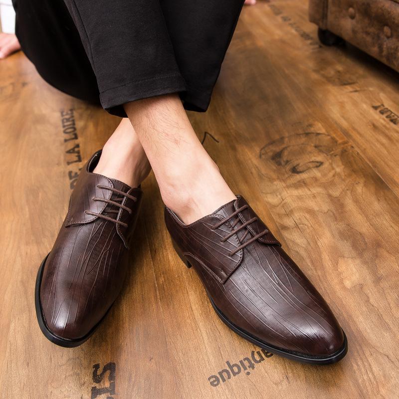 New Spring and Autumn Men's Shoes Business Dress Leather Shoes British Trendy Men's Lace-up Casual Leather Shoes Men's Shoes