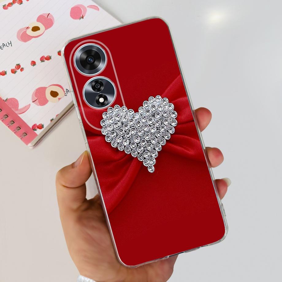 For OPPO A60 Case CPH2631 Phone Coque Transparent Slim Soft Silicone Back Cover oppoA60 A 60 Funda Flower Butterfly Love Heart