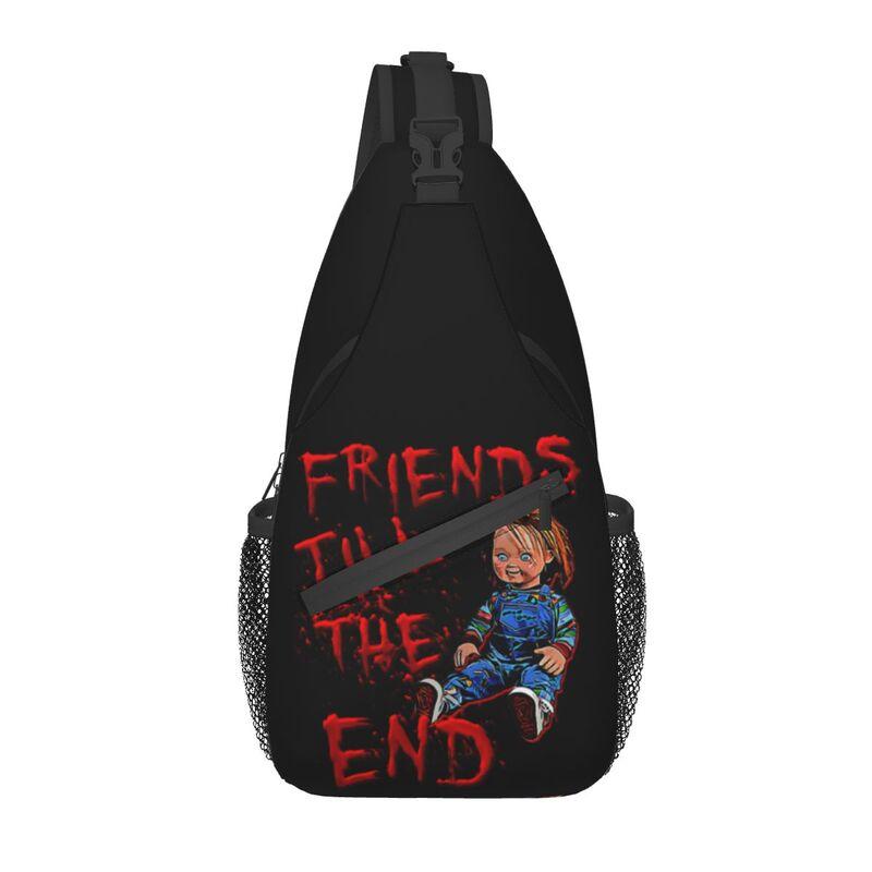 Horror Killer Chucky Sling Crossbody Chest Bag Men Fashion Child's Play Movie Shoulder Backpack for Travel Cycling