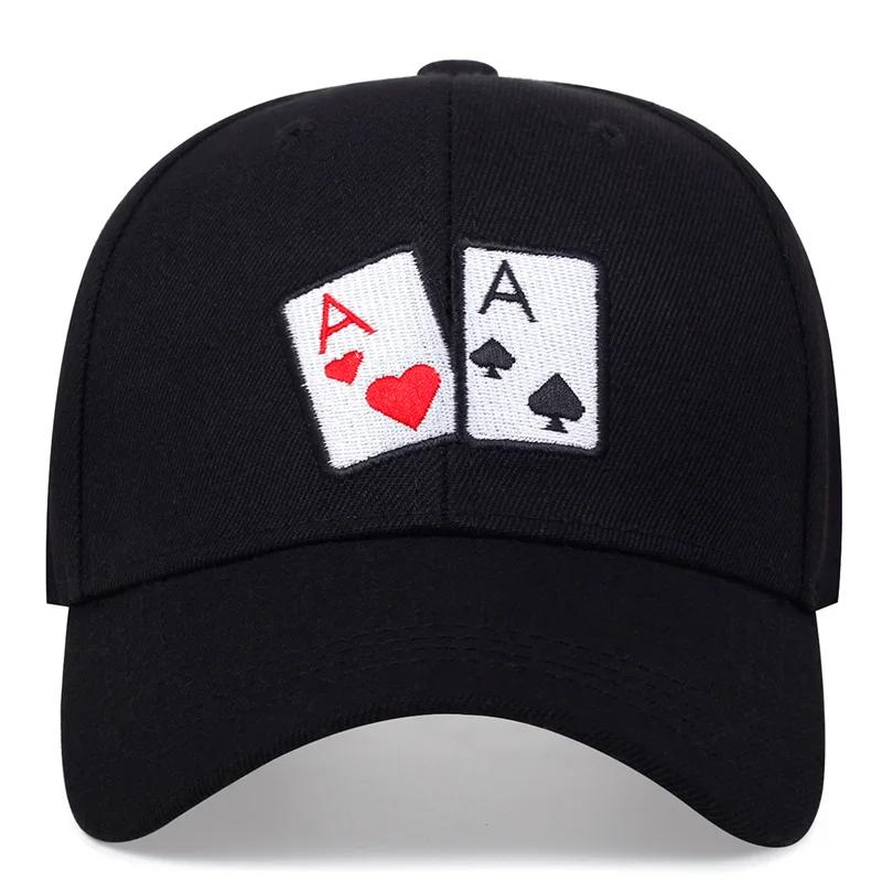 Unisex Poker Embroidery Baseball Caps Spring and Autumn Outdoor Adjustable Casual Hats Sunscreen Hat Sports Cap