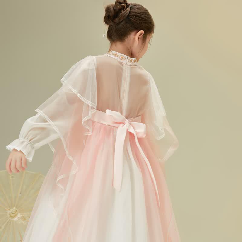 Little Tiger Patti Girls' Pearl Embroidered Hanfu Dress