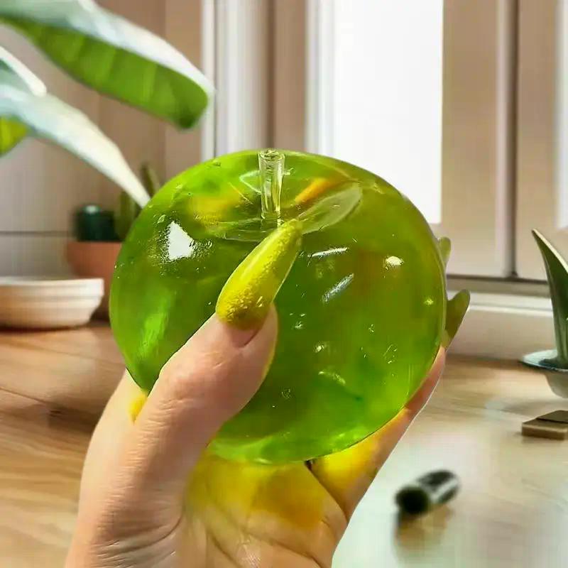 Combat Stress And Anger With This Green Apple Squeeze Toy, Effective Fidget Item For Friends.