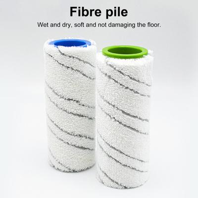 2Pcs Replacement Brush Roller Low Noise Washable Microfiber Hard Floor Cleaner Roller for