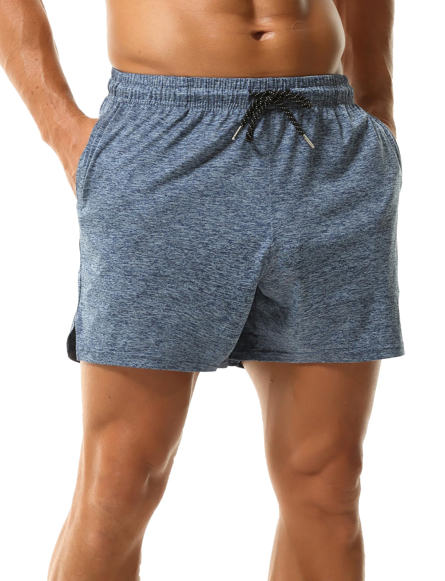 

Men s Drawstring Pocket Yoga Shorts, Fitness Running Casual Athletic Shorts XXL синій