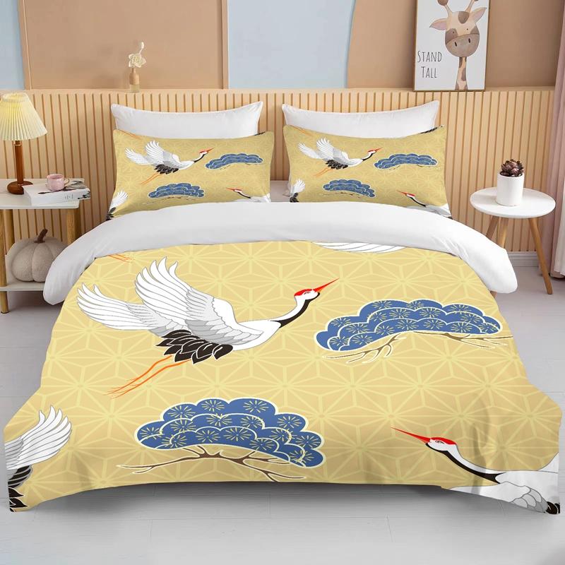 10 Sizes Japanese Kimono Fine Pattern Bedding 3 Piece Set king size double  bedding set microfiber or polyester duvet cover set