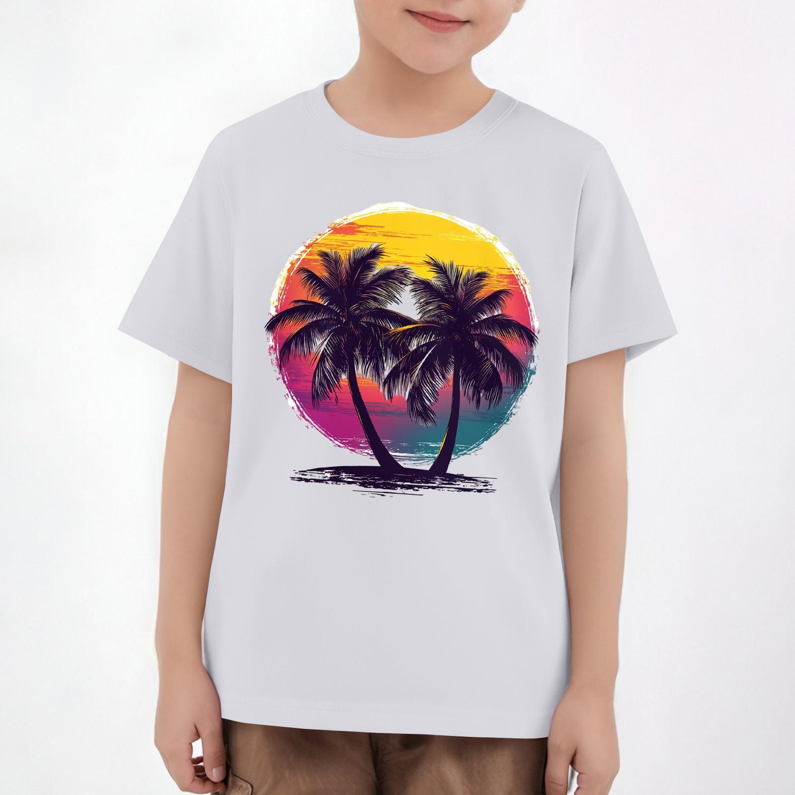 

Детские топы с коротким рукавом, повседневная футболка с принтом, круглый вырез, блузка-пуловер 160 белый