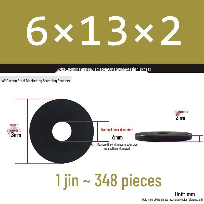 Black Oversized Thickened Round Metal Flat Washer Spacer for Home Use