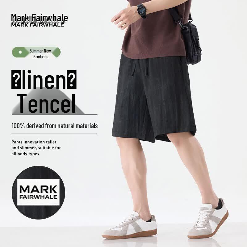 

MARK FAIRWHALE Men s Summer Ice-feel Lyocell Linen Shorts M
