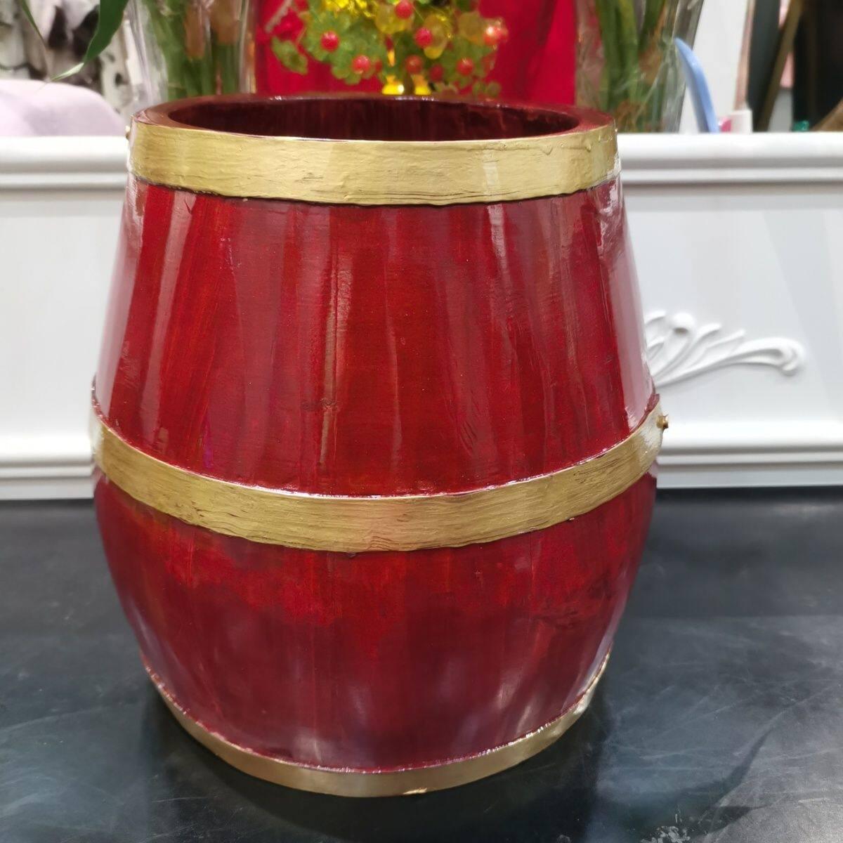 Hand-Painted Solid Wood Guanyin Rice Scoop – Handmade for Weddings & Rice Measuring