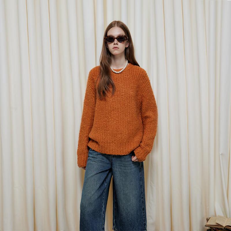 GREEN BELT French Retro Wool Blend Loose Knit Sweater