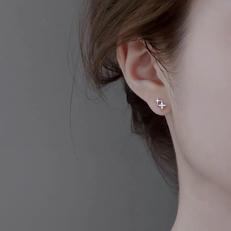 Romantic Cute Four-Pointed Star Stud Earrings For Women  Jewelry Gift