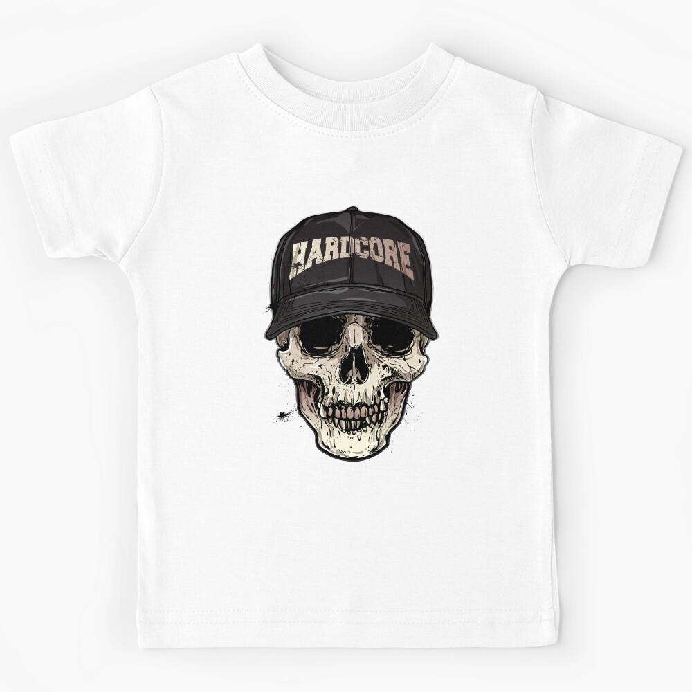 Hardcore skull | punk skull wearing a hardcore hat Kids T-Shirt 120