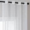 Elegant Semi-Transparent White Polyester Curtains for Living Room and Bedroom