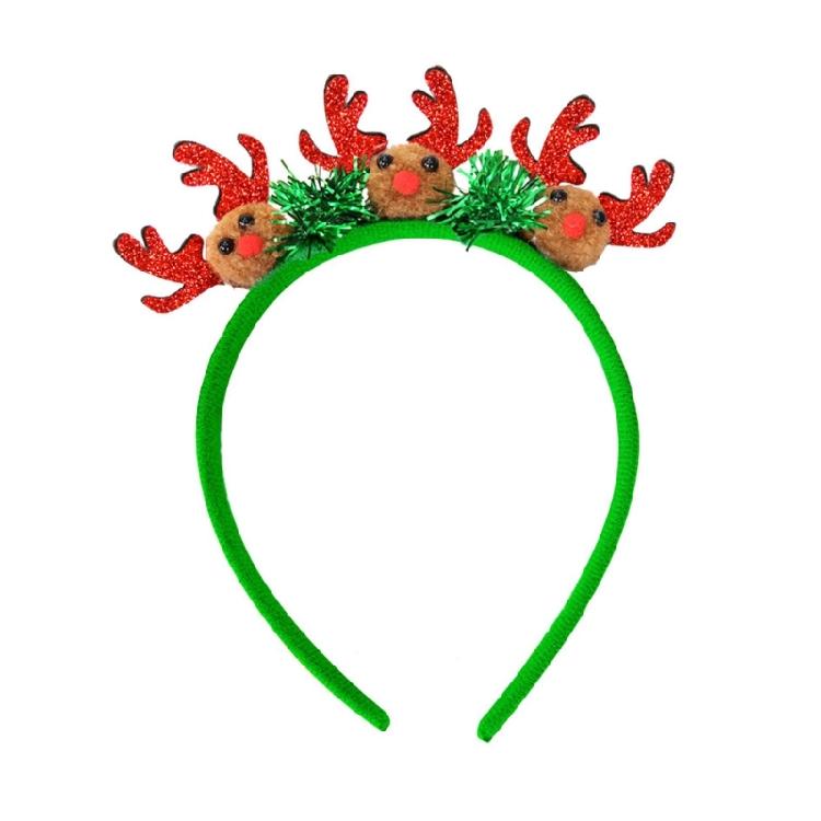 Glittering Powder Christmas Headband Festival Props Hairhoop for Family Gathering Holiday Celebration Props Headpiece