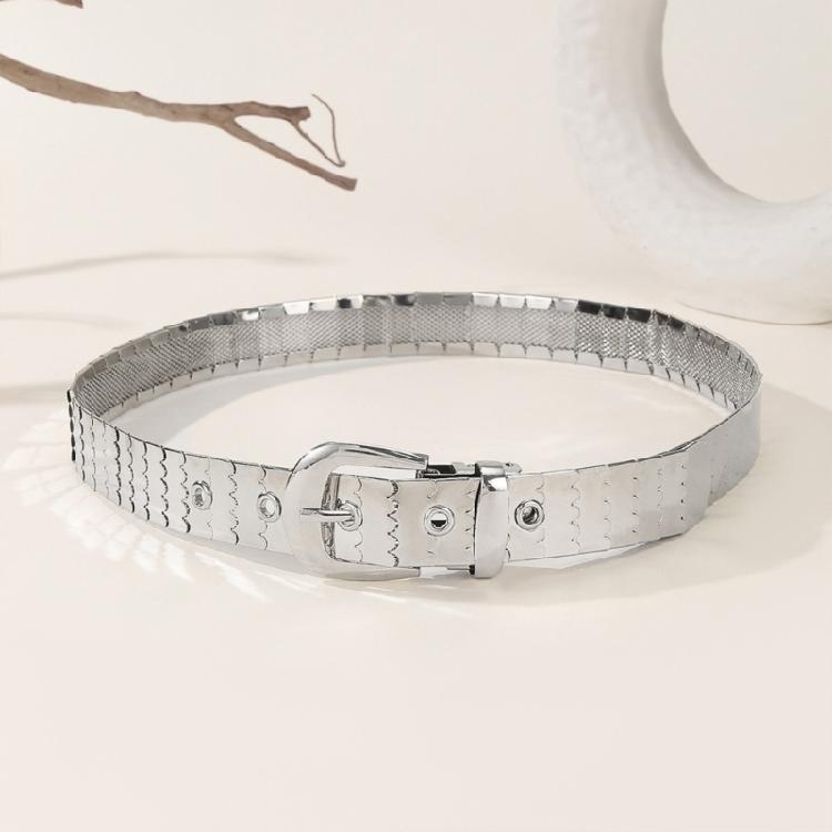Grommet Waist Belt Silver Chain Punk for Casual Costume Belt for Jeans Dress