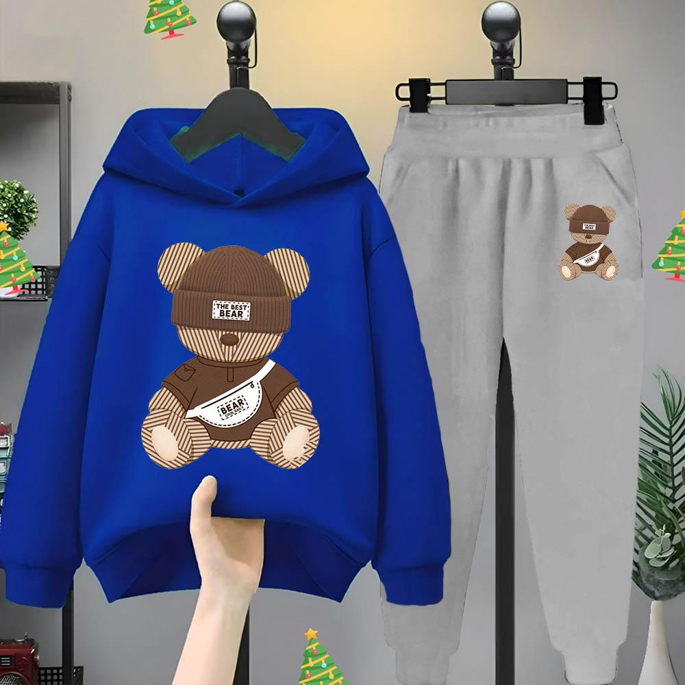 Cartoon Bear Hoodie Cartoon Cartoon Cartoon Cartoon Children's Clothing Children Girls Boys Sweatshirt Hoodie Set Two Sets