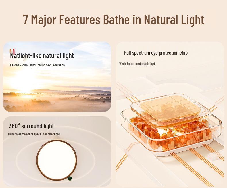 Wabi-Sabi Walnut Ceiling Light: Retro Japanese Style, Eye-Protecting for Bedroom or Children's Room