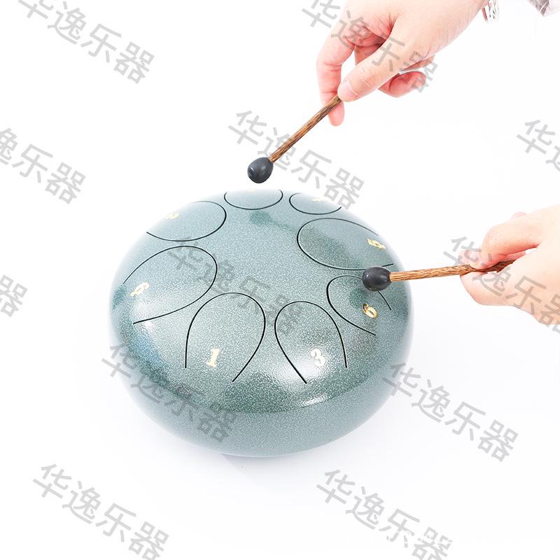 8-Inch 8-Note Ethereal Hand Drum - Sanskrit Xuan Lotus Dust Drum for Beginners