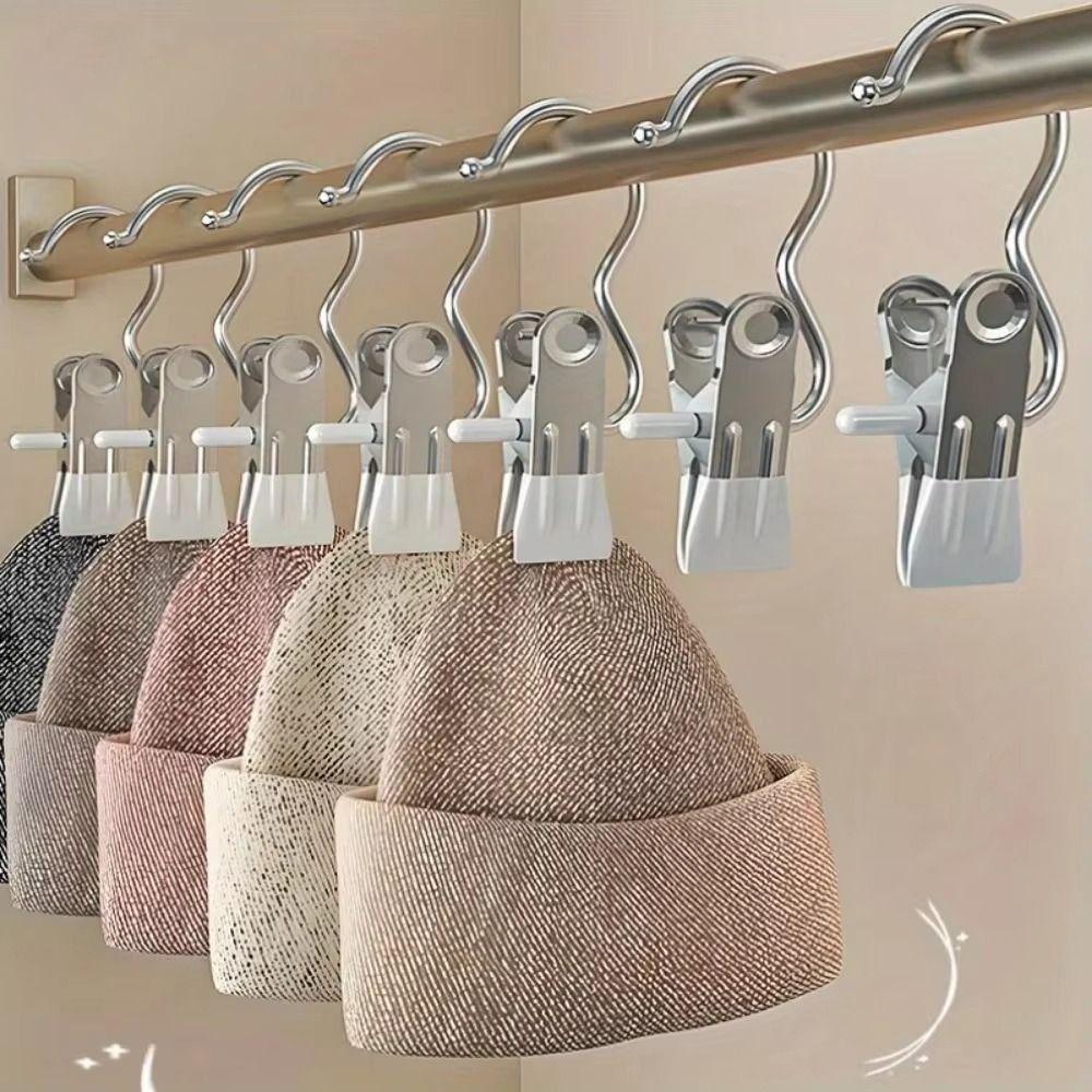 30Pcs Portable Closet Clothespins Stainless Steel Laundry Clothes Pegs With Hook  Leggings