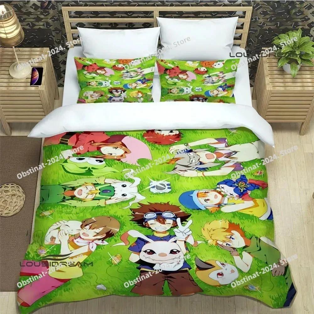3D Digimon cartoon printed Printed Bed Set Duvet Cover Pillowcase Bedding Set Bed Linen Sheet Quilt Cover Full Queen King Size