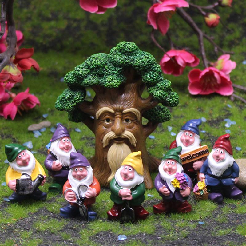 Miniature Dwarf Micro Landscape Resin Ornament With Fairy And Tree Design For Celebration