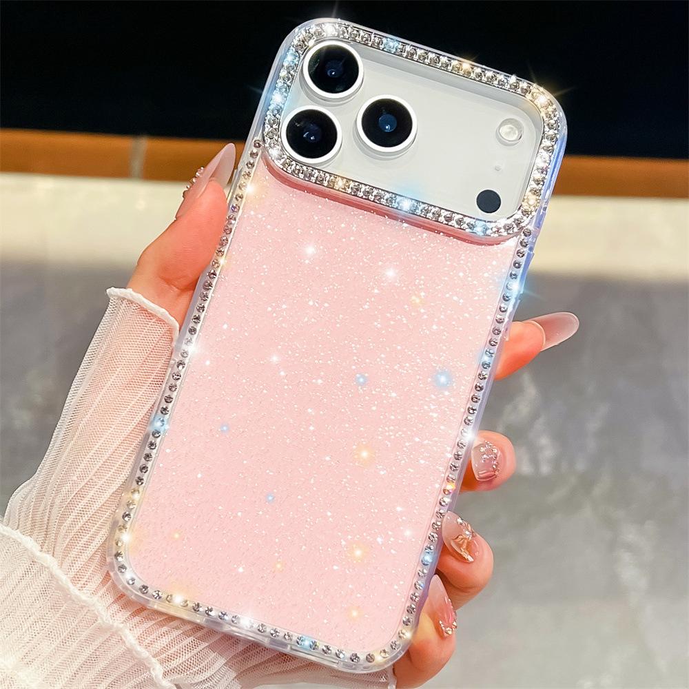 Point Diamond Rhinestone Marble Suitable for Apple iPhone17 Samsung S25 Mobile Phone Case S26U Handmade A17 Protective Case