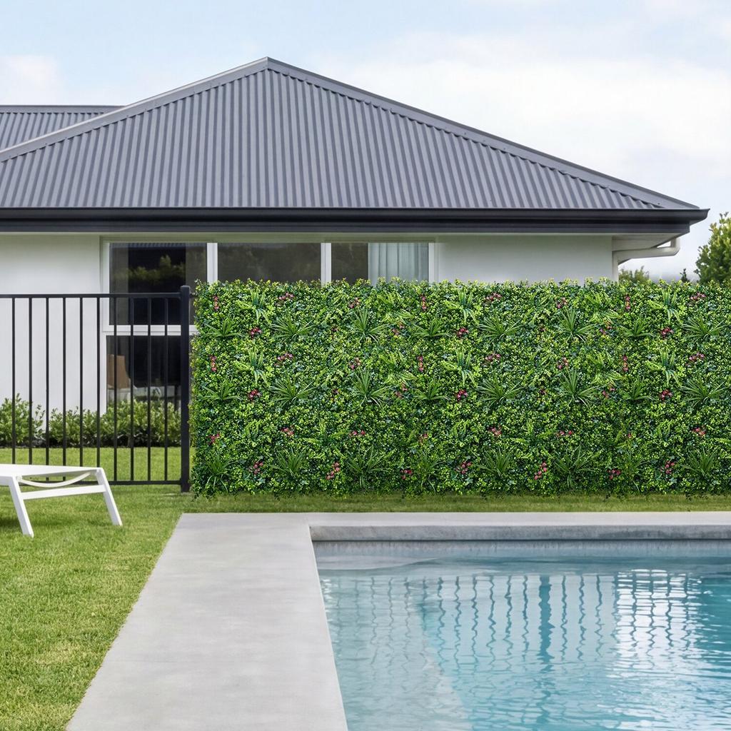 Artificial Plant Wall, 12PCS 50.8 X 50.8 Cm Artificial Boxwood Panels, Sun Protection Greenery Backdrop Privacy Hedge Fence, Fake Grass Wall Screen
