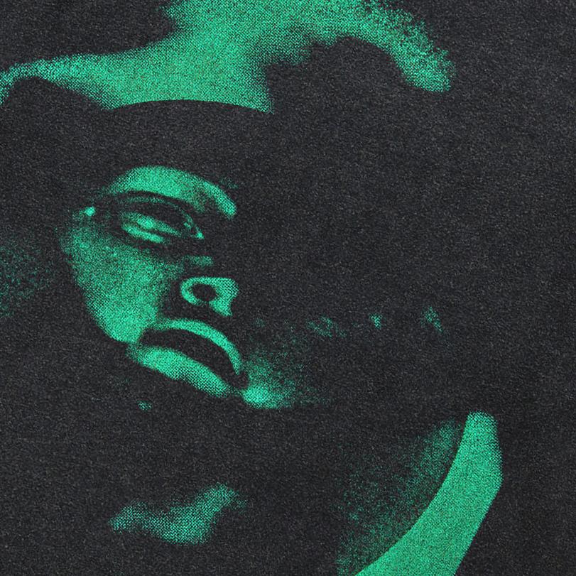 Streetwear Half Face T-Shirt Cotton Washed Black Tshirt Tops Tees Summer Short Sleeves T Shirt