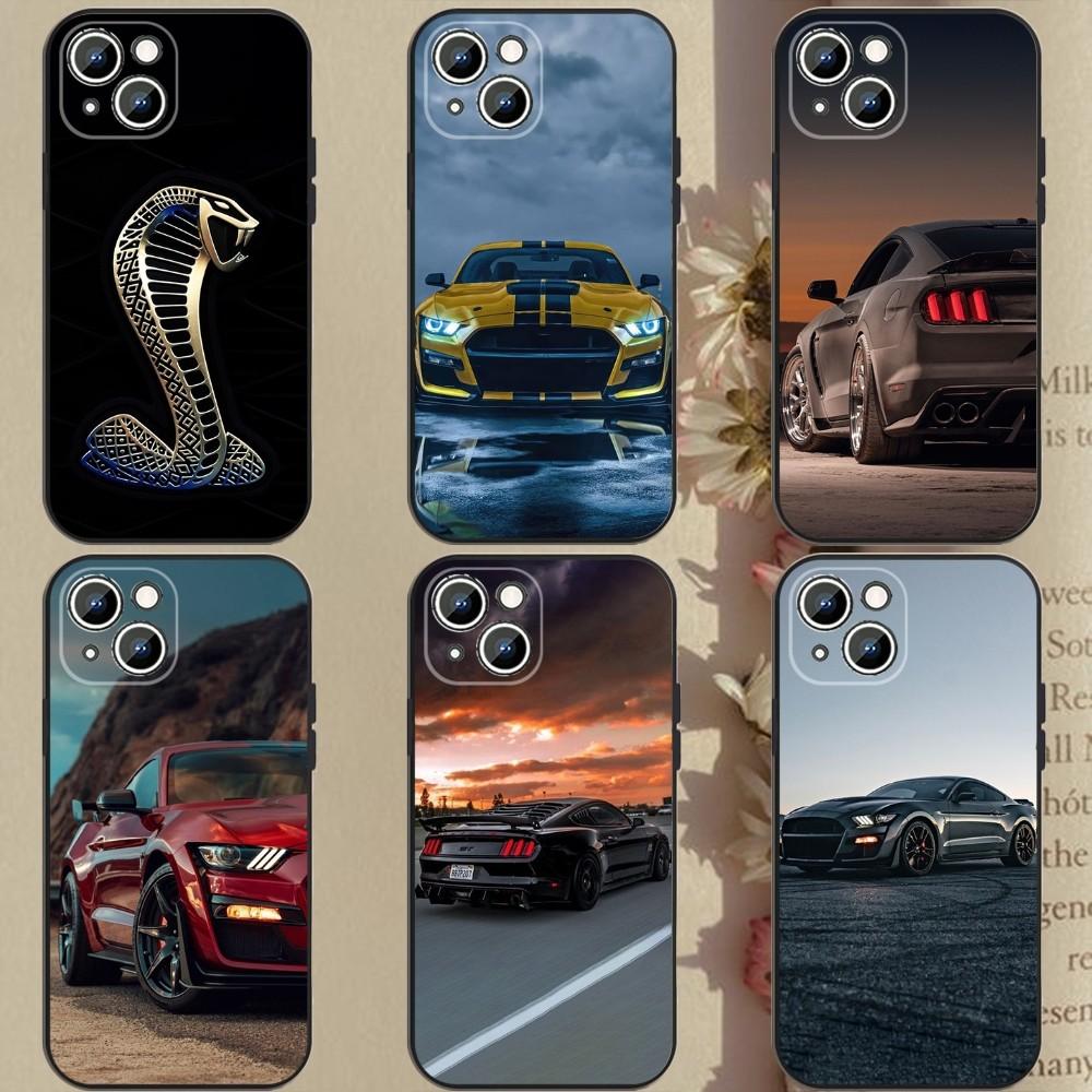 car GT500 Phone Case For Apple iPhone 15,14,13,12,11,XS,XR,X,8,7,Pro,Max,Plus,mini Silicone Black Cover