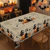 Halloween Cat Pumpkin Spider Web Rectangle Tablecloth for Table Decor Gothic Vintage Kitchen Dining Table Cloth Halloween Decor