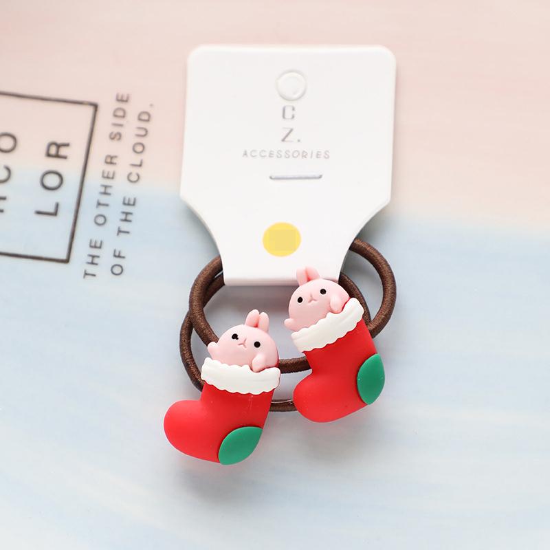 

2 шт. Новые Рождественские резинки для волос с лосем, эластичные, резинка для волос, завязка, милые мультяшные резинки для волос для девочек, держатель для хвостика, аксессуары