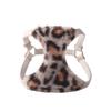 New Arrival Leopard Print Dog Harness & Leash Set - Faux Rabbit Fur Pet Harness Pet Leash with Dual Buckles Safety