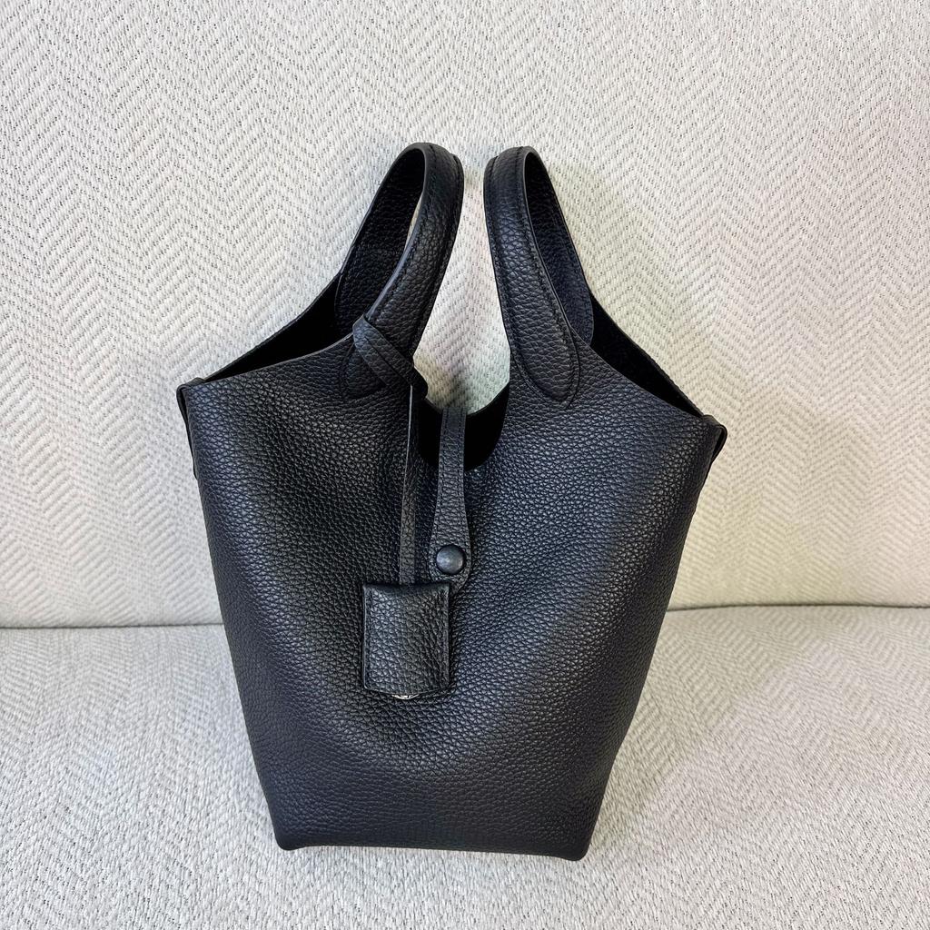 2025 Nou Strat superior TC Piele de vacă Geantă găleată cu apă Geantă cu coș de legume Capacitate mare Geantă de mână casual cu un singur umăr Geantă de mână pentru femei Trend