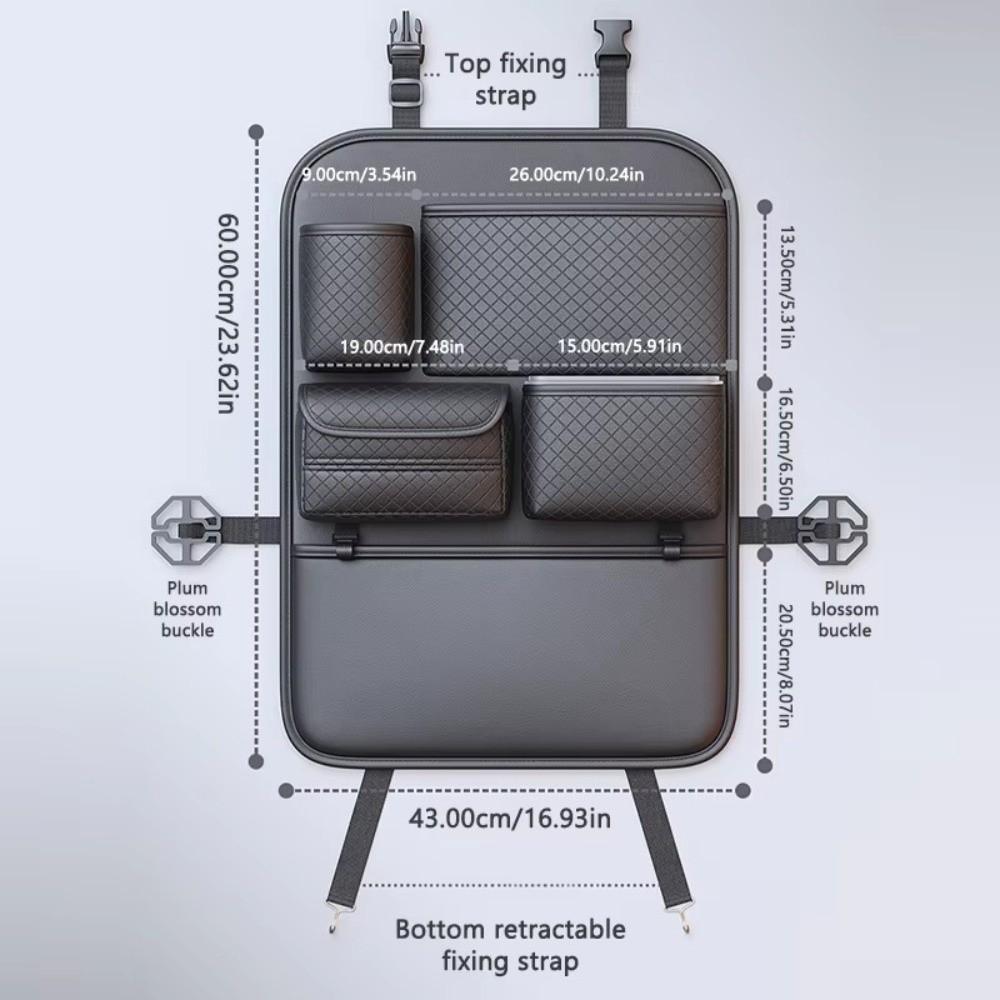 Multi-functional Car Seat Back Organizer with Tissue Holder Car Seat Back Storage Bag