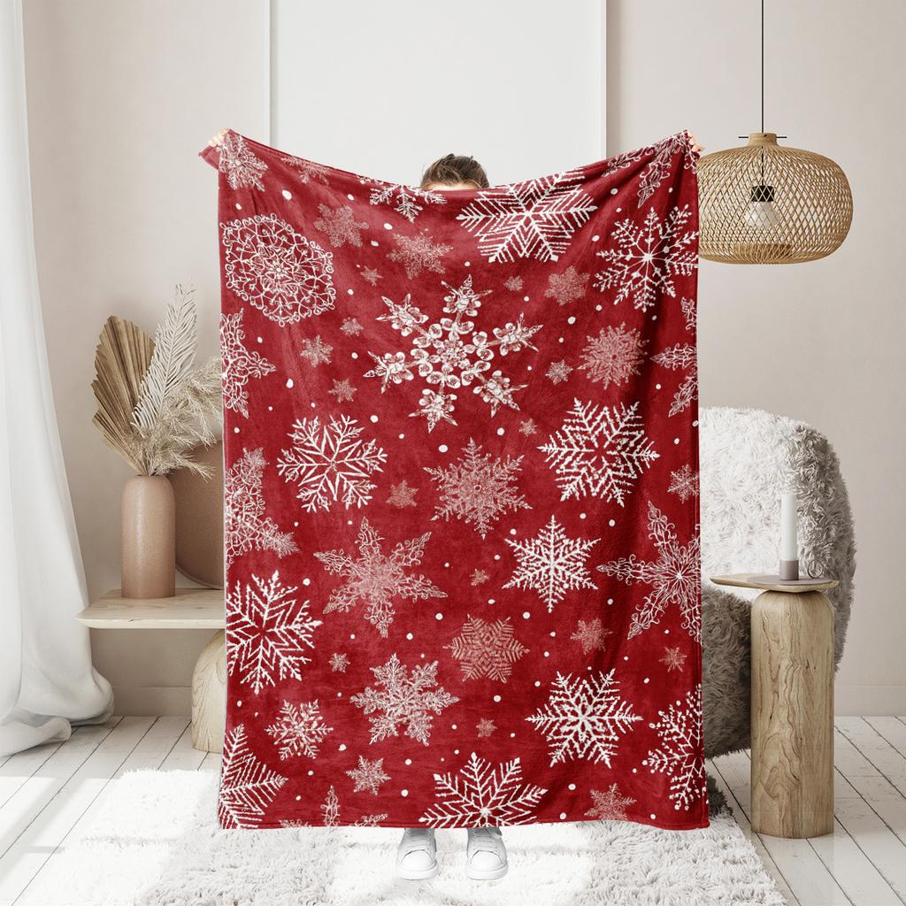Christmas Cartoon Series Printed Blanket for Sofa Travel Camping Living Room Office Conditioning Blanket for All Seasons Gifts