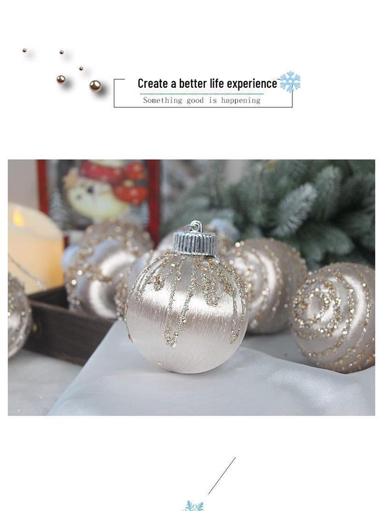 Hand-Painted Christmas Ball Ornament Set – Decorative Thread Balls for Holiday Decor