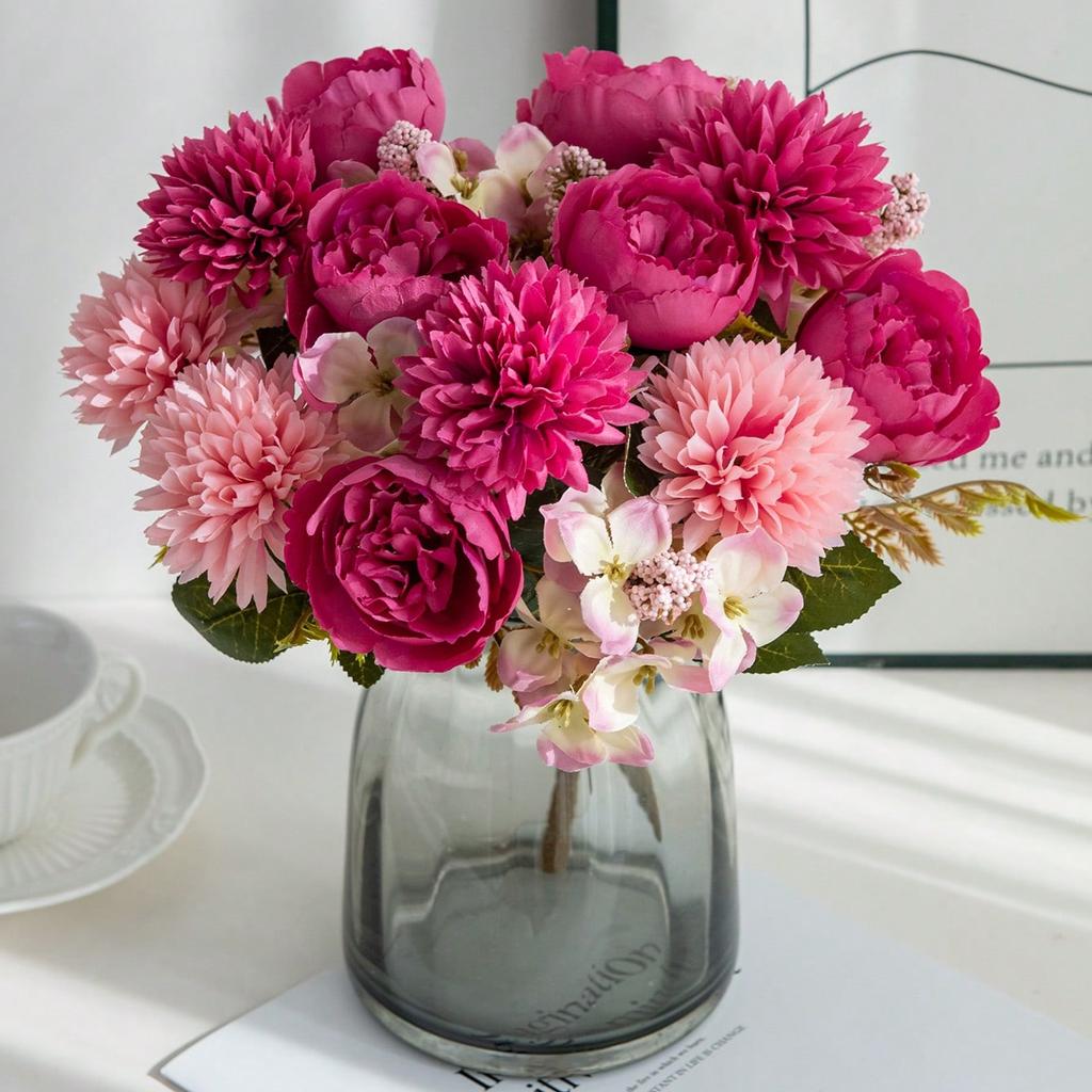 1/3PCS Artificial Flowers Silk Ball Chrysanthemum Rose Home Room Wedding Bridal Bouquet Decor Valentine Outdoor Yard Garden Gift