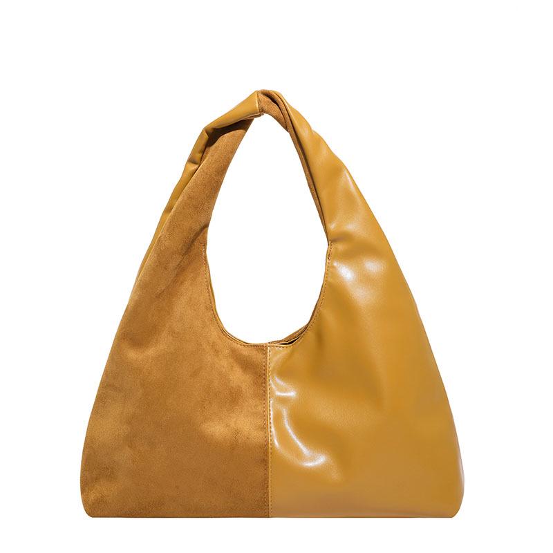 Damen Tragetasche mit großem Fassungsvermögen - Winter 2025 Schlichte Mode, vielseitige Colorblock-Schulter- und Achseltasche