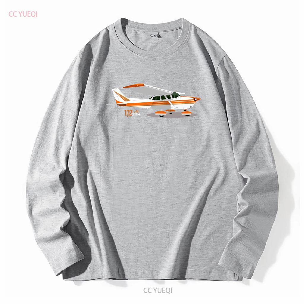 Aeroclassic Cessna 172 Skyhawk PPL Aviation Inspiriertes T-Shirt lang- oder kurzärmelig Vintage Gewaschen homme Leicht dehnbar