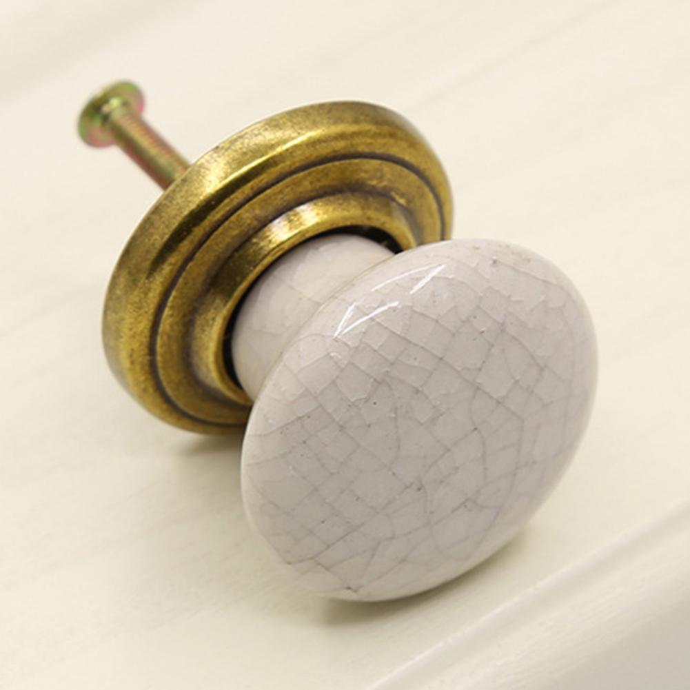 Round Door Knobs Handmade Ceramic Vintage Look Small Furniture Handles For Bedside Tables Bookcase
