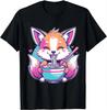 Transgender Pride Kawaii Fox Ramen Noodles Trans Flag T-Shirt  Women Clothing  Tops  Kawaii Clothes  Camisetas