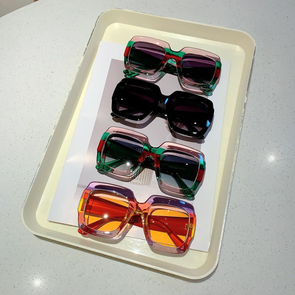 Oversized Square Sunglasses Women  New In Vintage Candy Color Gradient Travelling Shades Trendy Outdoor Sun Glasses