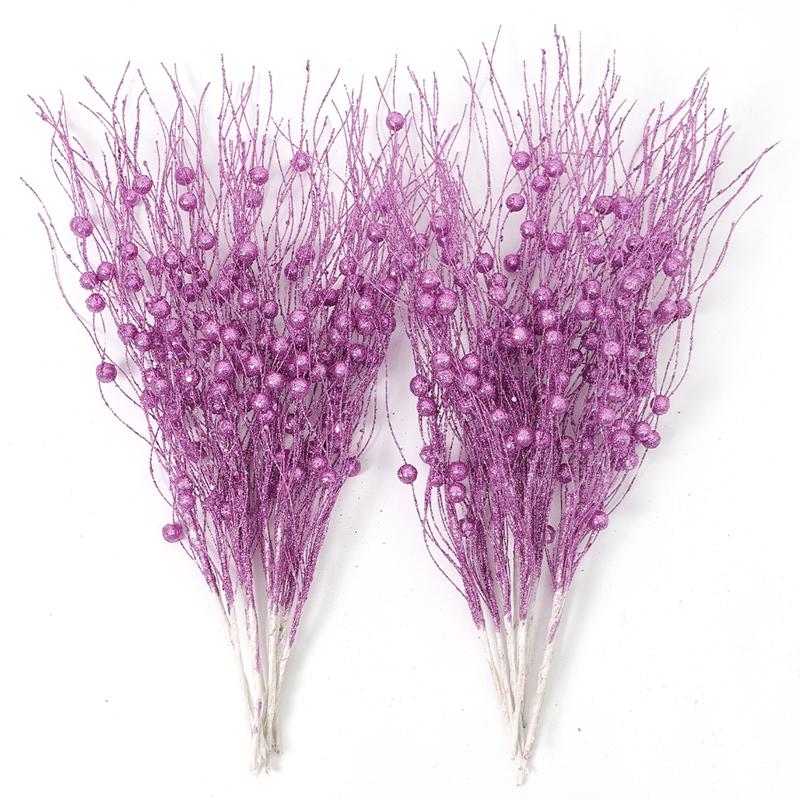 

5Pcs Glitter Artificial Berry Bouquet Christmas Tree Ornament for Home Decor New Year 2026 Navidad DIY Wreath Gifts Accessories 5Pcs