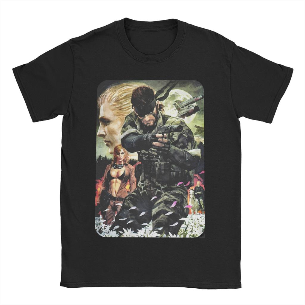 Vintage Velký Šéf MGS3 Snake Tričko Pánské Dámské Kulatý Výstřih Čistá Bavlna Trička Metal Gear Solid 3 Krátký Rukáv Trička Dárkové Vrcholy