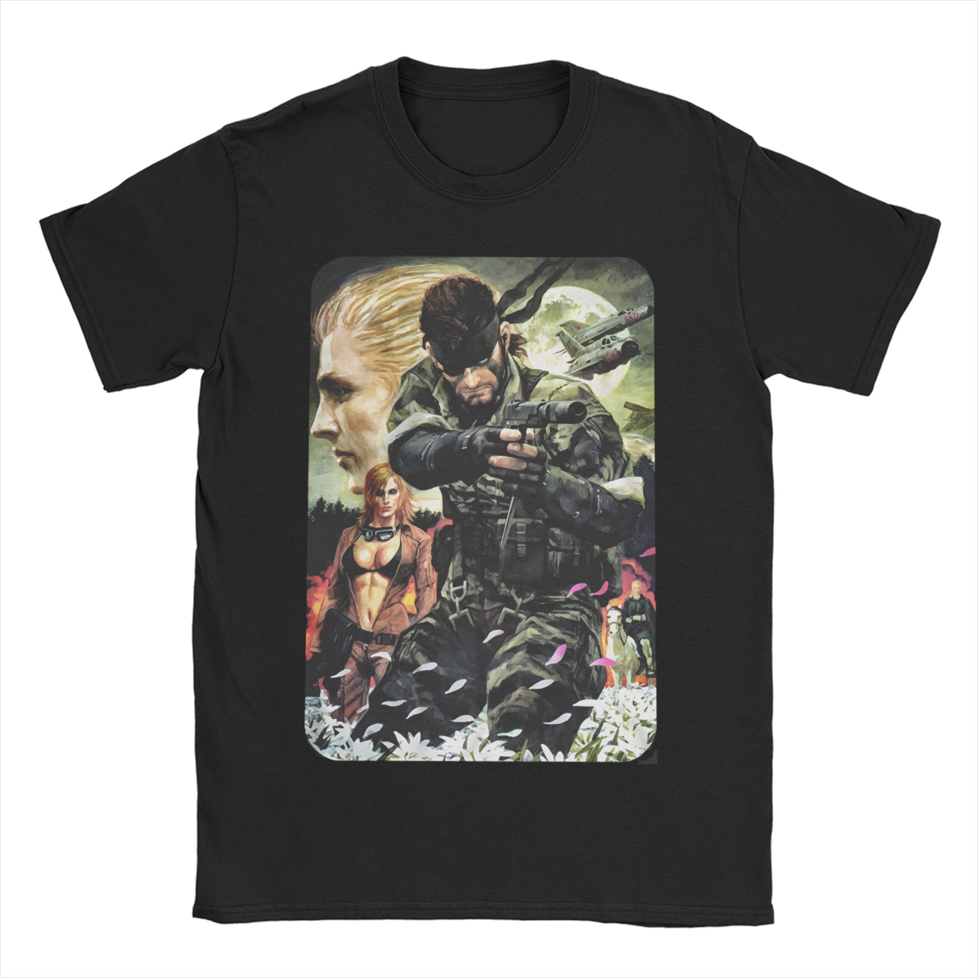 

Игровая футболка MGS3 Snake Eater для мужчин и женщин Хлопковая футболка с круглым вырезом Metal Gear Solid 3 Футболка с коротким рукавом Одежда 6XL S